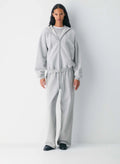 cenlura Kuscheliger Fleece-Hoodie mit Mega-Reißverschluss