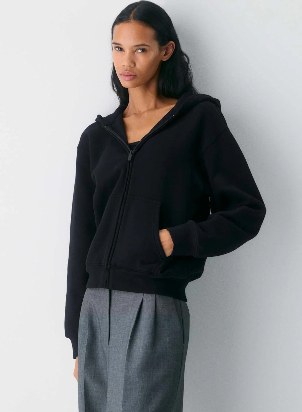 cenlura Kuscheliger Sweatfleece-Hoodie mit perfektem Reißverschluss